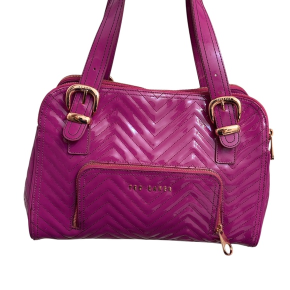 Ted baker purple patent leather chevron quilted tote bag - Picture 1 of 12